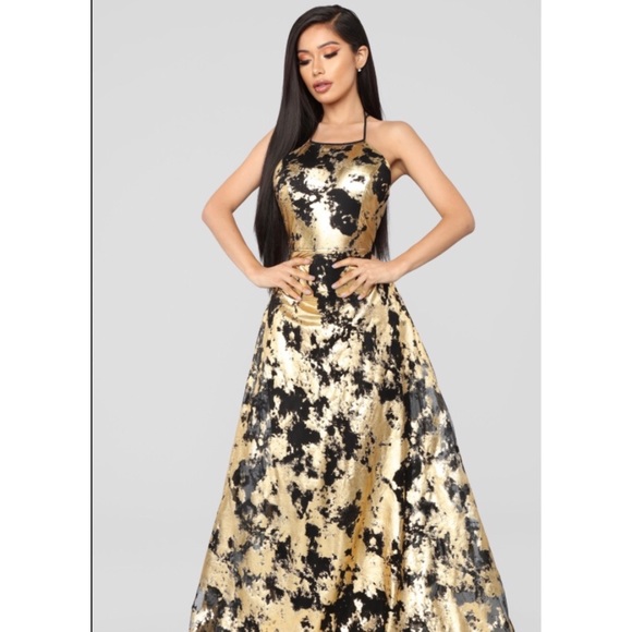 Fashion Nova Take Me Higher Metallic Gown - Picture 2 of 6